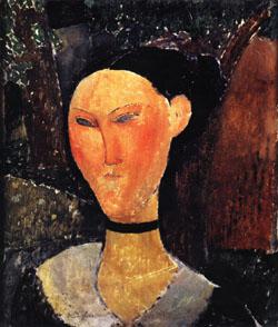 Amedeo Modigliani Woman with a Velvet Ribbon China oil painting art
